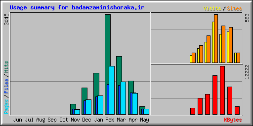 Usage summary for badamzaminishoraka.ir